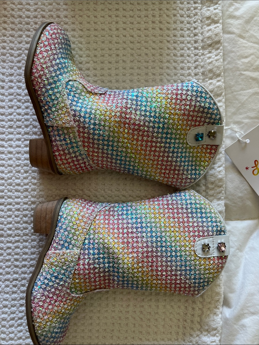 Lola + The Boys Rainbow Glitter Cowboy Boots - 9 (26)